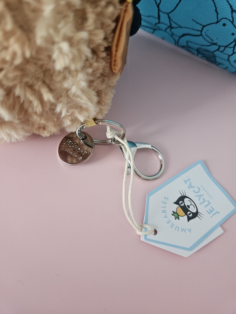 Jellycat Caramel Pudding Plush Bag Charm - Tan - Picture 4 of 5